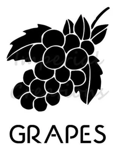 GRAPES Fruit Bunch Cluster Kitchen 8.5" x 11" Stencil Plastic Sheet NEW S31 - Picture 1 of 2