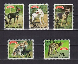 Corée du N 1989 chiens et chats 5 timbres oblitérés /TE5490 - Imagen 1 de 1