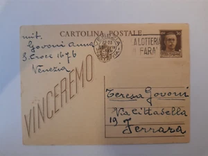 C9753-REGNO, 2 CARTOLINE POSTALI 30 CENT. IMPERIALE " VINCEREMO", X BOLOGNA,1944 - Foto 1 di 2