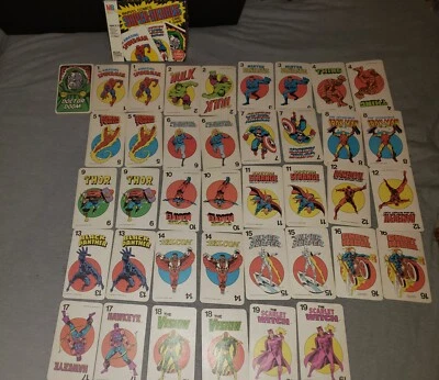 Marvel Comics Super-Heroes Card Game 1978 Milton Bradley No Instruction 39 Cards - Image 1 of 4