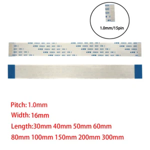 15Pin 1mm Pitch FFC FPC Flexible Flat Cable AWM VW-1 20624 80C 60V A B Type - Picture 1 of 5