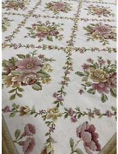 6 X 9 Aubusson Needle Point Wool Hand Crafted Area Rug Rare White Elegant.