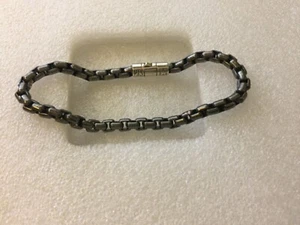 "John Hardy Bracciale Catena Scatola Classica - Grigio Taglia: 8"" - Foto 1 di 6