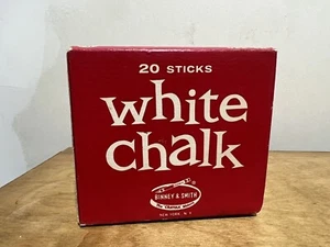 Vintage Binney & Smith White Chalk in Red Box 1950’s Retro Crayola Movie Prop - Picture 1 of 11
