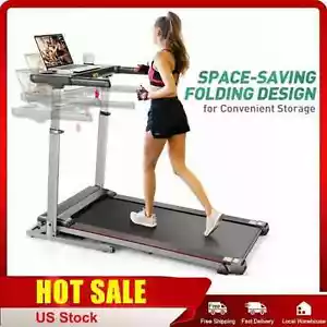 Adjustable Height Desk Treadmill Machine Portable 2.5HP Walking Pad with Desktop - Picture 1 of 46