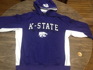 Kansas State Wildcats Royal Purple & White Large Hoodie Sweatshirt - Picture 1 of 9