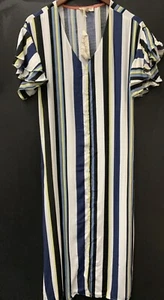 Mystree Striped Dress Blue Black Yellow Size Medium BNWT - Picture 1 of 7