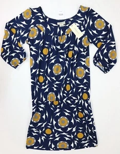 NUEVO CON ETIQUETAS $240 Vértigo París Oro Marino Túnica Top o Mini Vestido, Mangas 3/4, X Pequeño - Imagen 1 de 4