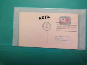 U. S. FDC UX52 - Embossed Post Card - First Day of Issue - - Picture 1 of 1