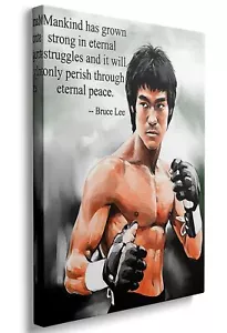 Framed Canvas Wall Art Prints for Bruce Lee Positive Quotes Wall Decor Inspir... - Picture 1 of 7
