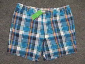 Original Penguin Slim Fit Stretch Blue Plaid Chino Shorts 6" - XL - Picture 1 of 9