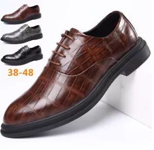 Scarpe uomo banchetto scarpe formali eleganti 38-48 punta tonda modello stringate - Foto 1 di 10