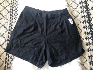Old Navy Shorts Womens XL Black Linen Blend Elastic Zip Waist Pull On. NWT. G3 - Picture 1 of 7