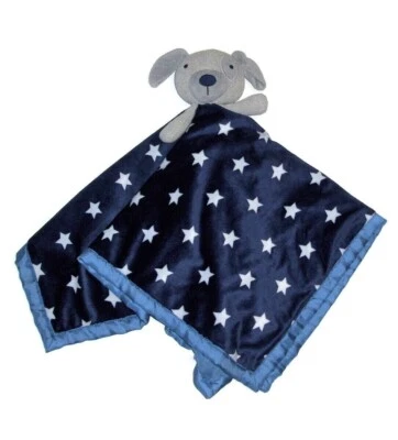 Cloud Island Cachorro Perro Estrellas Azul Oscuro Felpa Satén Borde Bebé Manta Lovey 30" Foto 1 de 3