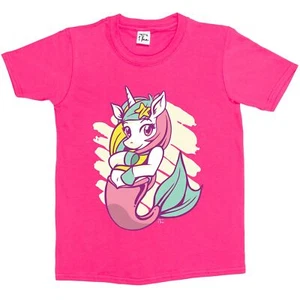 1 Tee Kinder Mädchen T-Shirt Einhorn Meerjungfrau - Bild 1 von 5