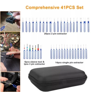 41PCS Pin Extractor Tool Terminal Removal Kit Ejector Connector Set With Bag NEW - Picture 1 of 10