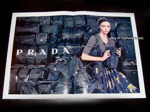 PRADA 2 pagine STAMPA ANNUNCIO RESORT 2008 SASHA PIVOVAROVA Steven Meisel NYLON