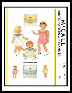 McCall 176 GESMOKTES KLEID GEHROCK Schnittmuster MÄDCHEN Kinder edel 30er ~*1*~ - Bild 1 von 12