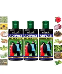 3 x 100 ml ADIVASI HAARWUCHSÖL 3er-Set für langes, gesundes haar - Bild 1 von 6