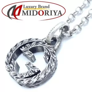 Gucci Incrociati G Collana Argento 925 AG925 Italia Catenina Ciondolo Gioielli - Foto 1 di 8