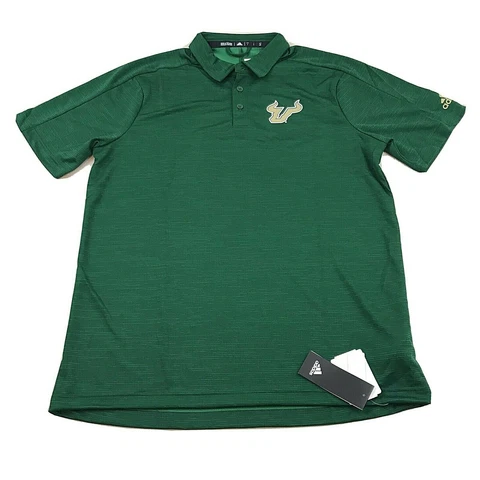 South Florida Bulls Polo Shirt Mens Large Green Adidas Outdoor Active College Cover