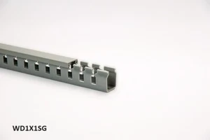 1 Nuevo 1"x1"x2m Dedo Ancho Ranura Abierta Cable Cable Canal Conducto, Material PVC, Gris - Imagen 1 de 4