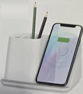 Wireless Charging Station & Pencil Holder - USB-A/USB-C Ports - Phone Cradle - Picture 1 of 19