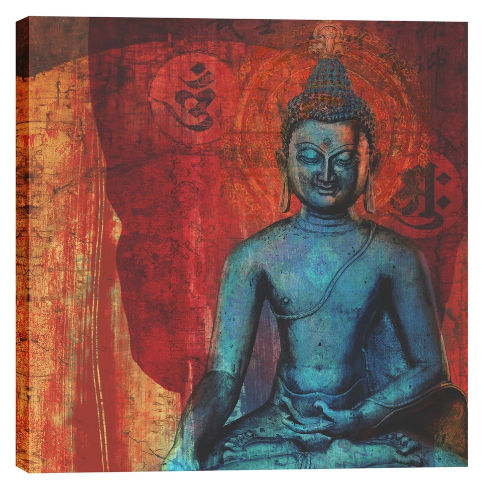 Arte de pared en lienzo Epic Graffiti "Blue Buddha" de Elena Ray Giclee, 12" x 12" Foto 1 de 1