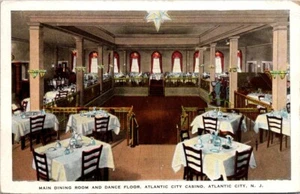 Postcard Atlantic City Casino Main Ding Room and Dance Floor New Jersey NJ - Picture 1 of 2