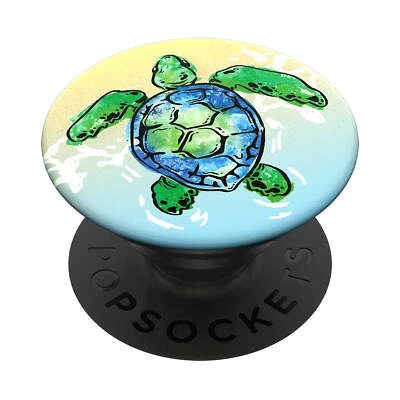 Popsockets Grip with Swappable Top for Cell Phones, PopGrip Tortuga, 800973 - Image 1 of 4