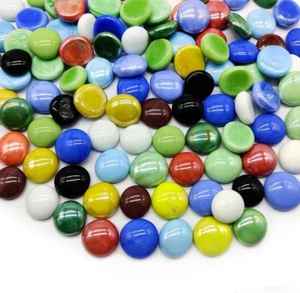 2 LB Colored Glass Gems Pebbles Stones Flat Marbles Beads for Vase Fillers,Table - Picture 1 of 6
