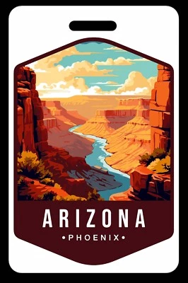 THE TRAVELING FLAMINGO Phoenix Arizona - US State Capital - Luggage/Bag Tag - FREE Personalization