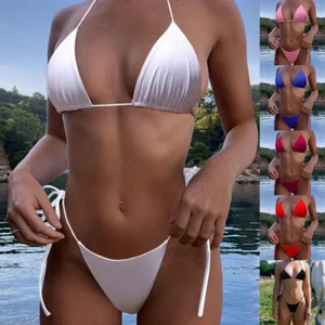 Sexy Damen-Mini Micro-Tanga Unterwäsche G-String BH Set Bikini Bademode DE S~XL - Bild 1 von 22