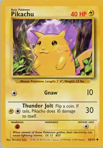 Pokémon TCG Pikachu Base Set #58/102 Regular Common 1999 Vintage Yellow Cheeks - Bild 1 von 2
