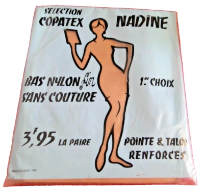 PAIRE BAS FEMME 1er choix  SANS COUTURE NYLON MARRON COPATEX  Taille 4  VINTAGE - Bild 1 von 3