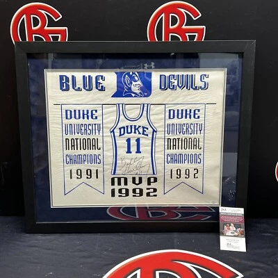 Bobby Hurley Autographed Duke Blue Devils Framed 16x20 Photo Signed JSA - Image 1 of 4