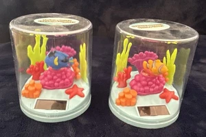 Two Solar Powered Dancing Figures Dances Under Light Decoration Only 3x3½" - Picture 1 of 3