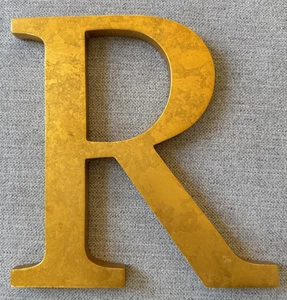 Vintage dekorative 10" Gold Finish BUCHSTABE R hängende Wand HOME Dekor Monogramm EUC - Bild 1 von 12