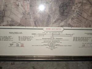 The second day's battle field map Battle of Gettysburg 40x27 in - Picture 1 of 3