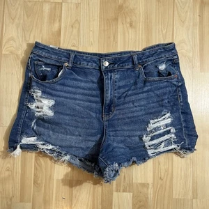 Pantalón corto elástico American Eagle para mujer lavado medio desgastado mamá talla 20 - Imagen 1 de 8