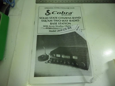 812B5 Cobra Model 2010 GTL WX Operating Instructions - Image 1 of 2