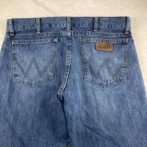 Wrangler Retro Jeans Men 34x30 Slim Boot Blue Denim 77MWZO Western Cowboy - Picture 1 of 11
