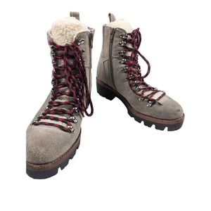 Jeffrey Campbell Stiefel Culvert Leder Wildleder grau Combat Sherpa gefüttert Moto 8 - Bild 1 von 10