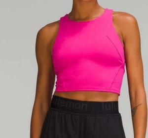 Lululemon Sz 12 Invigorate Train Tank Everlux Size 12 B/C Cup Sonic Pink SNCP - Picture 1 of 8