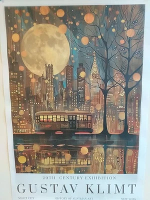 GUSTAV KLIMT Exposición Siglo XX Historia del Arte Austriaco 24"x 14" Sin Marco Foto 1 de 4