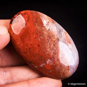 40g54mm Red Jasper Palm Stone Natural Crystal Quartz Healing Chakra Gemstone - Foto 1 di 10