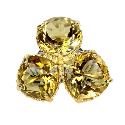 Anillo de plata de ley 925 cojín citrino 30,8 quilates hecho a mano joyas de piedras preciosas talla 7,5 Foto 1 de 4