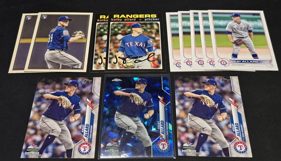 (12) KOLBY ALLARD RC 2019-2022 Topps w/ Chrome Sapphire #639 Heritage 25 RANGERS - Image 1 of 1