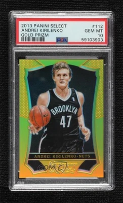 2013-14 Panini Select Gold Prizm /10 Andrei Kirilenko #112 PSA 10 GEM MT - Image 1 of 2