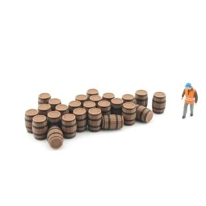 25 tonneaux barriques, cerclage noir, HO 1/87 accessoire maquette marchandise H0 - Imagen 1 de 1